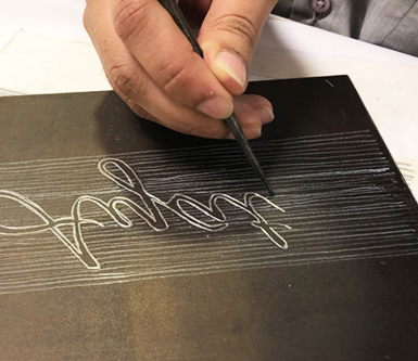 using an etching needle